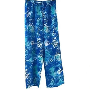 New Peppermint Bay Sheer Blue Palm Pants Size Small (S)‎